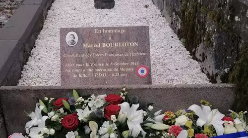 Samedi 14 octobre 2023. – Hommage à Marcel Bourloton, maquisard FFI mort le 8 octobre 1943 à Lezoux