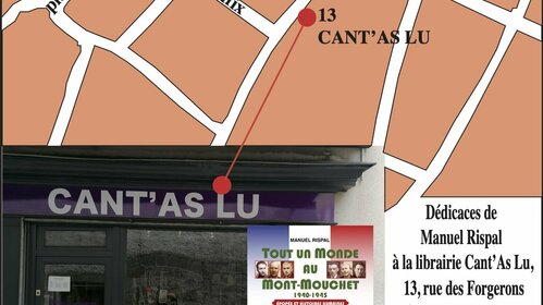 Samedi 16 juillet 2022. — Dédicaces de Manuel Rispal à la librairie Cant’As Lu, 13 rue des Forgerons à Aurillac (Cantal)